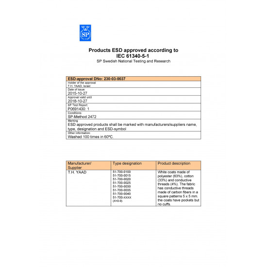 Antistatic Professional Clothes