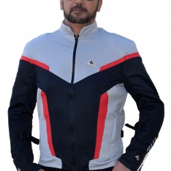 Optimal 2 mesh motorcycle jacket grey red black with Dry fit and Aramid 