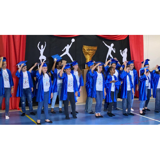 kinder  garten and elemantry school gowns and hats 