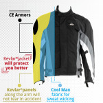  motorcycle  Jacket black reinforced with Aramid Power Cool