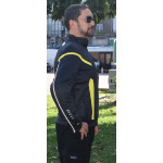 "Optimal 2 "black yellow mesh motorcycle jacket Dry Fit + Aramid